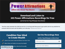Tablet Screenshot of poweraffirmations.com